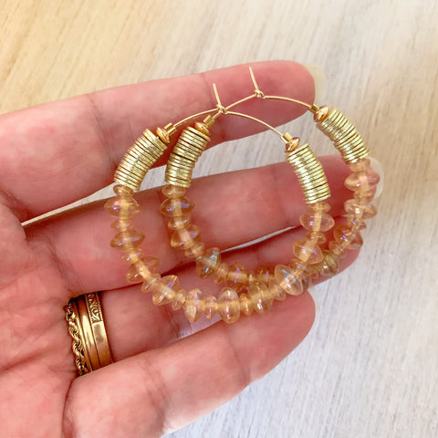 Blush Pink and Gold Hoops