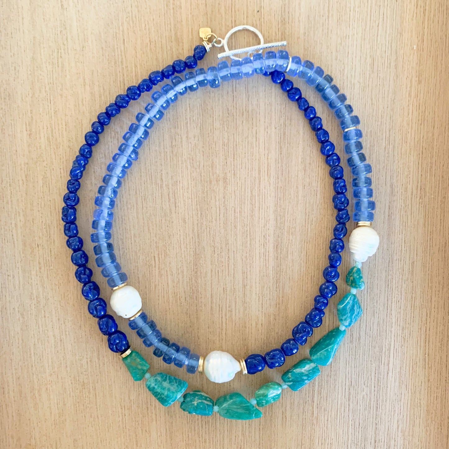Baroque Pearlies: Amazonite and Blues Necklace