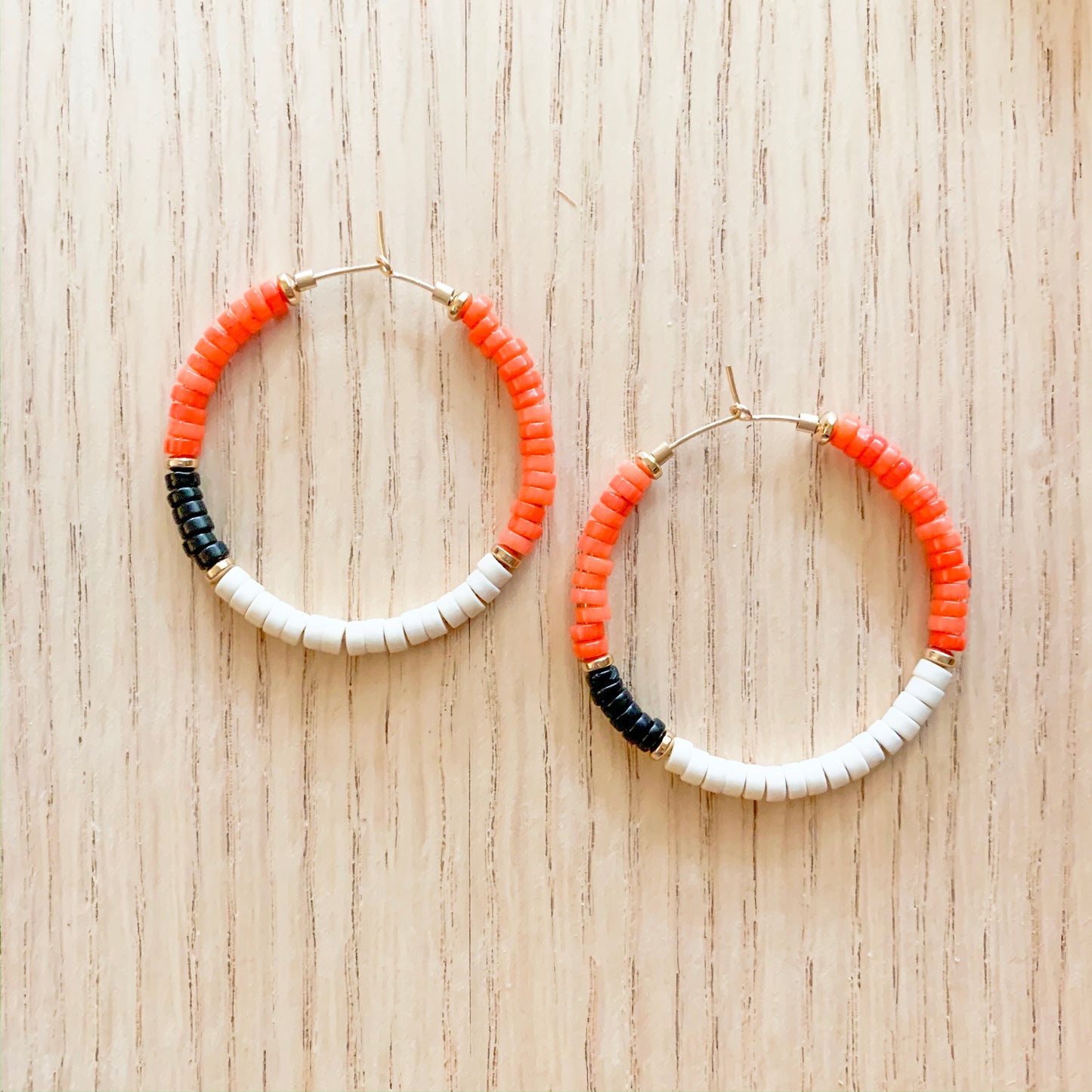 Coral Color Blocked Hoops