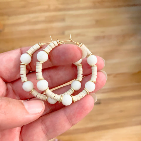 Winter White Hoops
