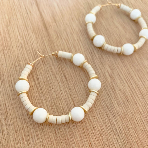 Winter White Hoops
