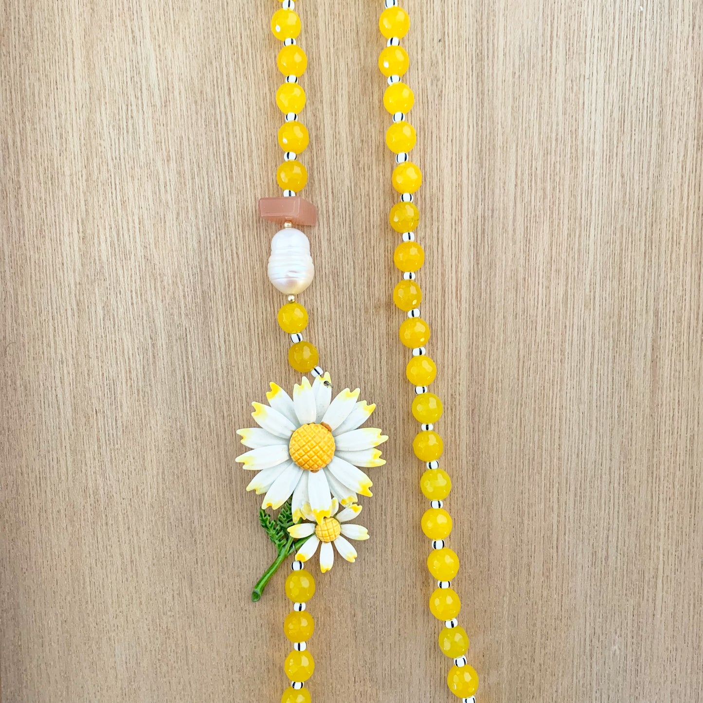 Baroque Pearlies: Yellow Daisies Necklace