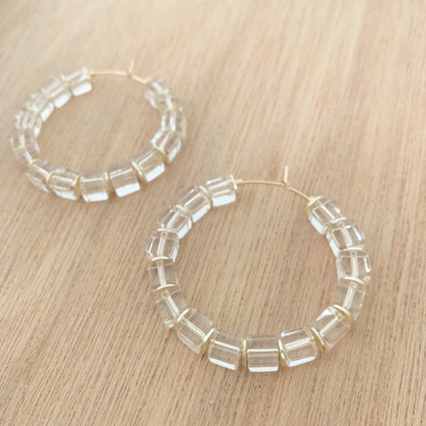 Clear Cube Hoops
