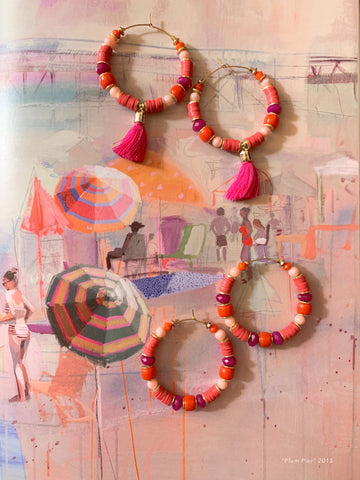 Pinky Hoops with Tassels